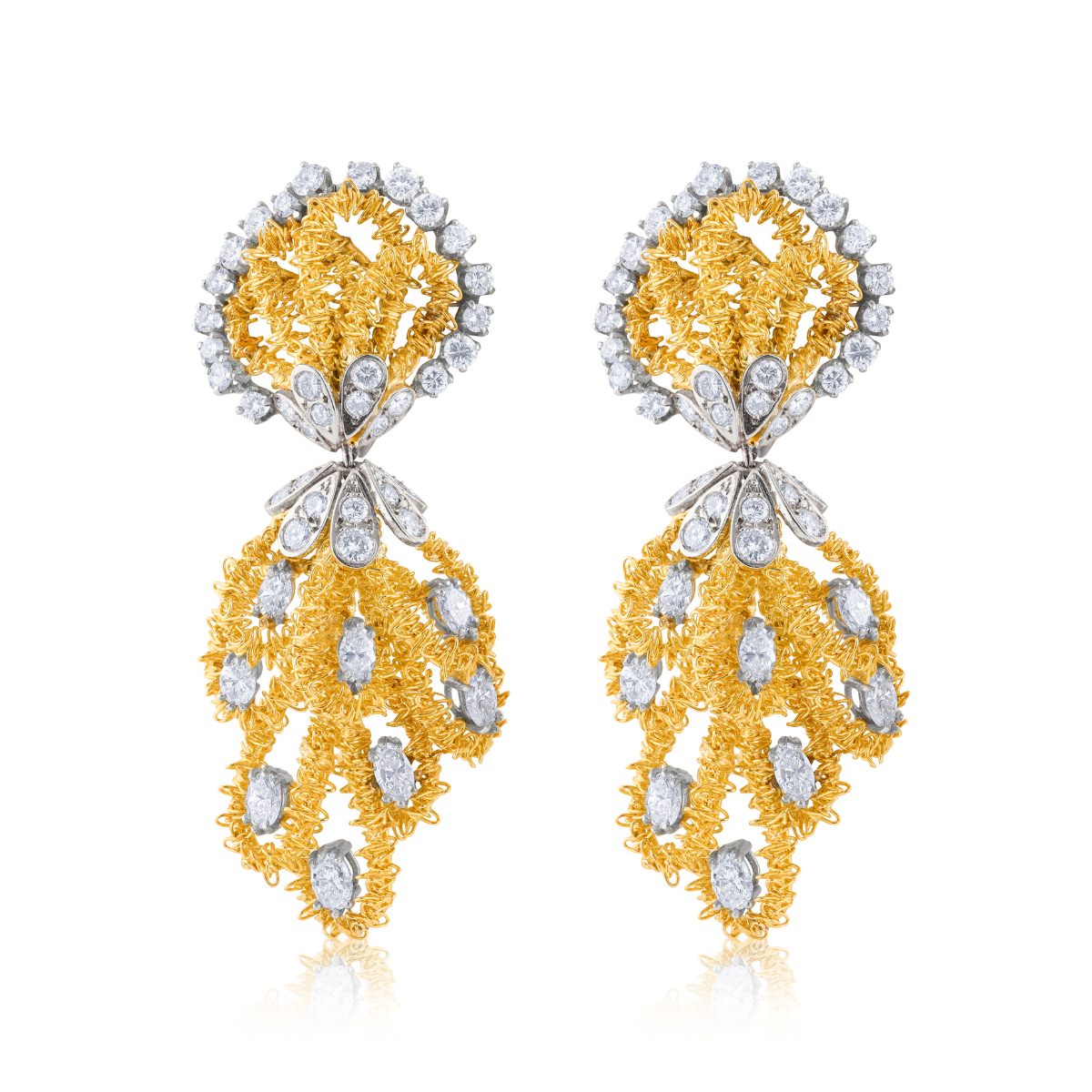 Gold Wire Diamond Earring