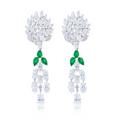 Art Deco Diamond and Emerald Earrings