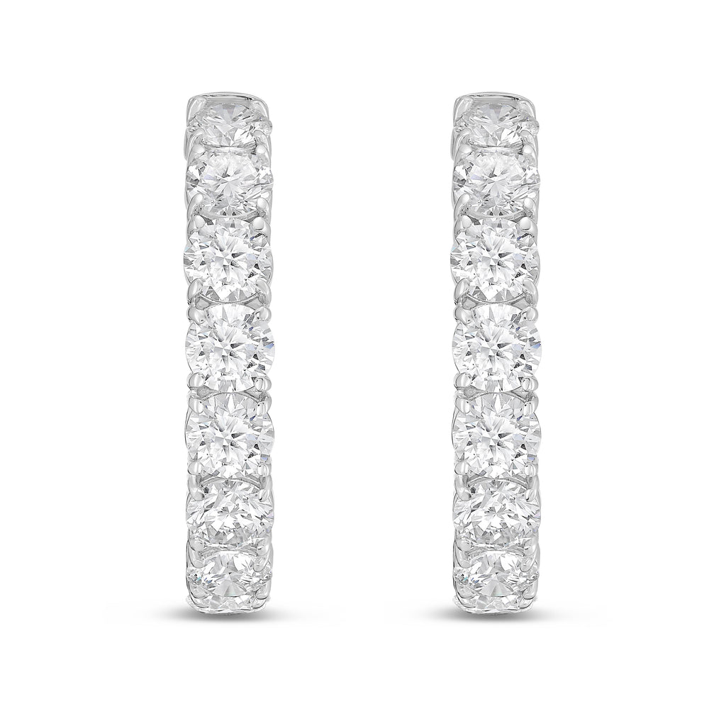 Lab Grown Round Diamond Hoop Earrings - 1.00"