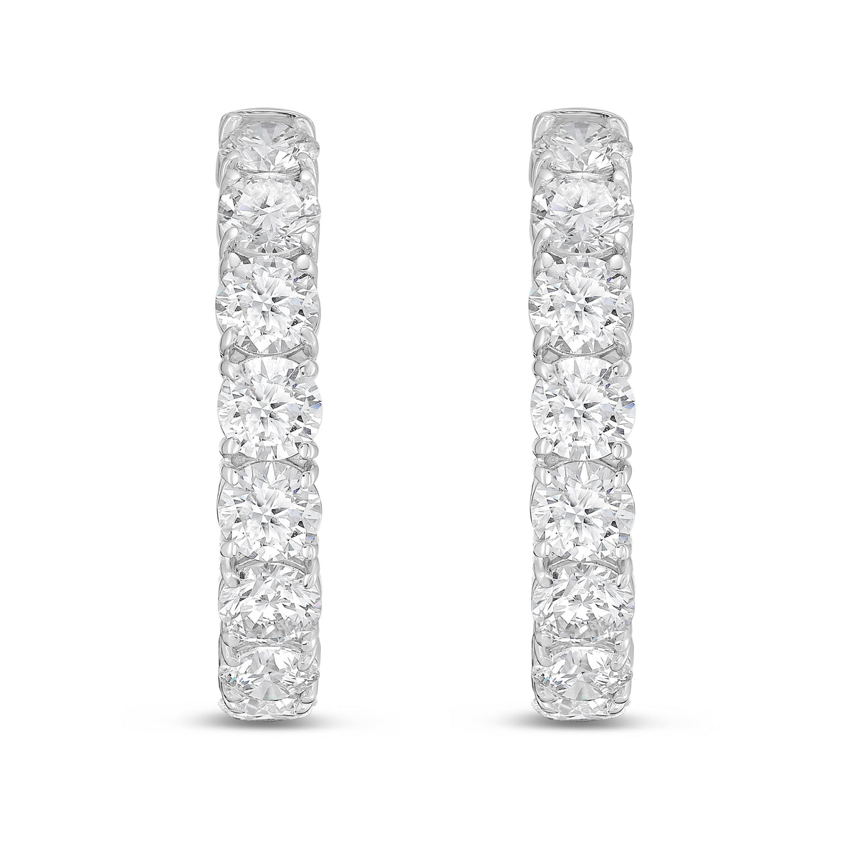 Lab Grown Round Diamond Hoop Earrings - 1.00"
