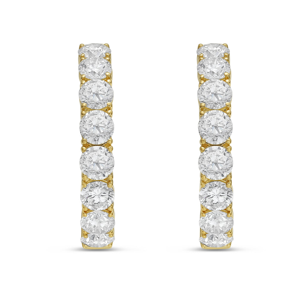 Lab Grown Round Diamond Hoop Earrings - 1.00"