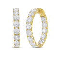 Lab Grown Round Diamond Hoop Earrings - 1.00"