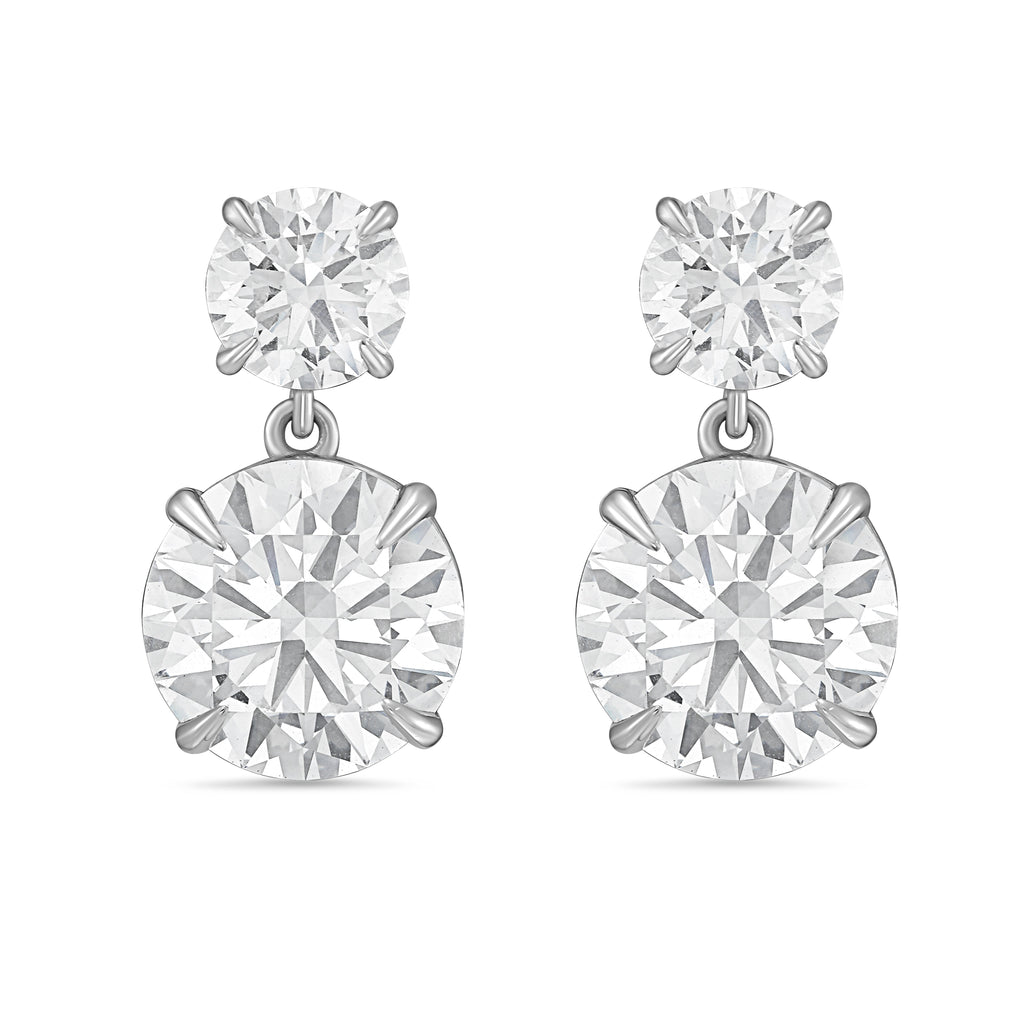 Lab Grown Two Round Diamond Earrings