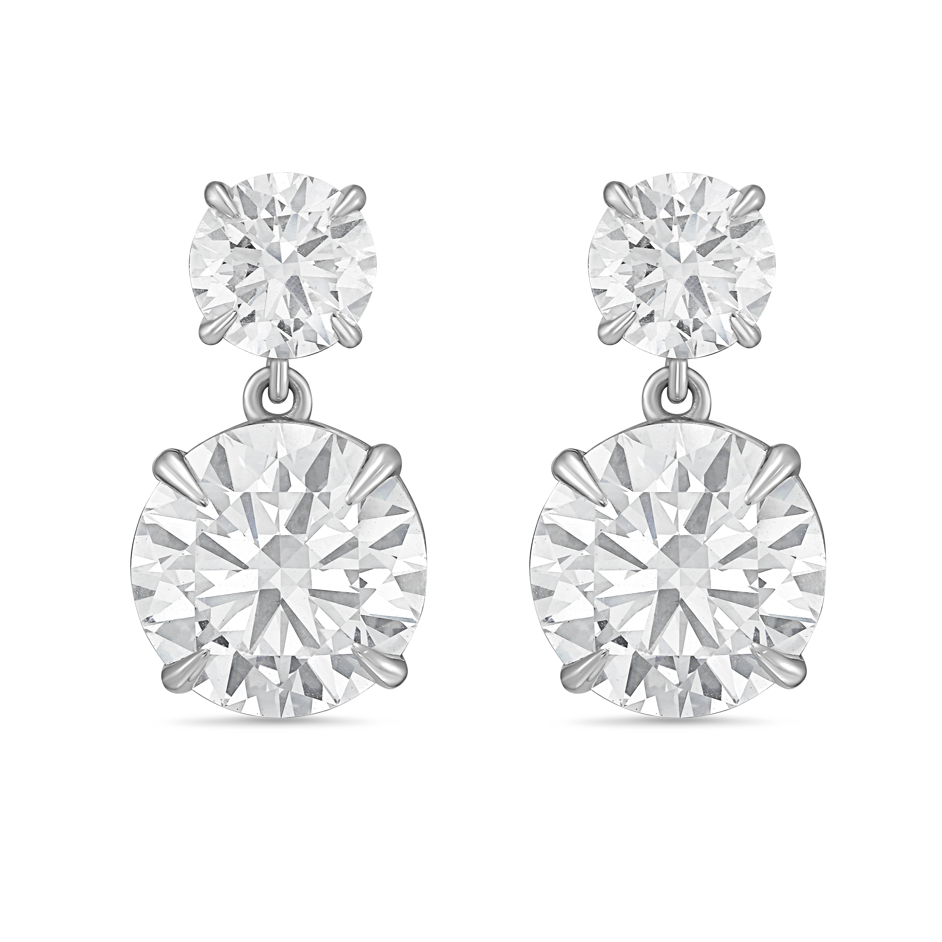 Lab Grown Two Round Diamond Earrings