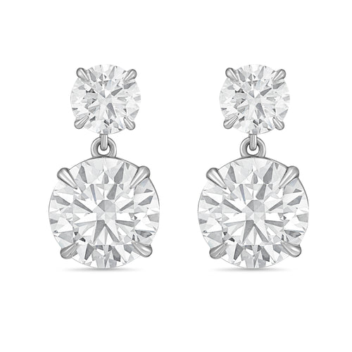 Lab Grown Two Round Diamond Earrings