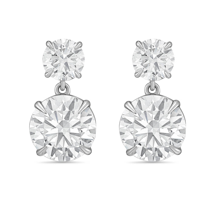 Lab Grown Two Round Diamond Earrings