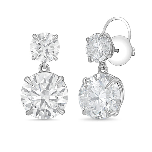 Lab Grown Two Round Diamond Earrings