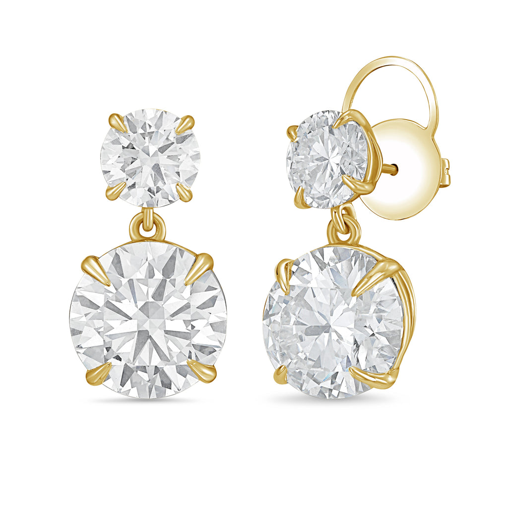 Lab Grown Two Round Diamond Earrings