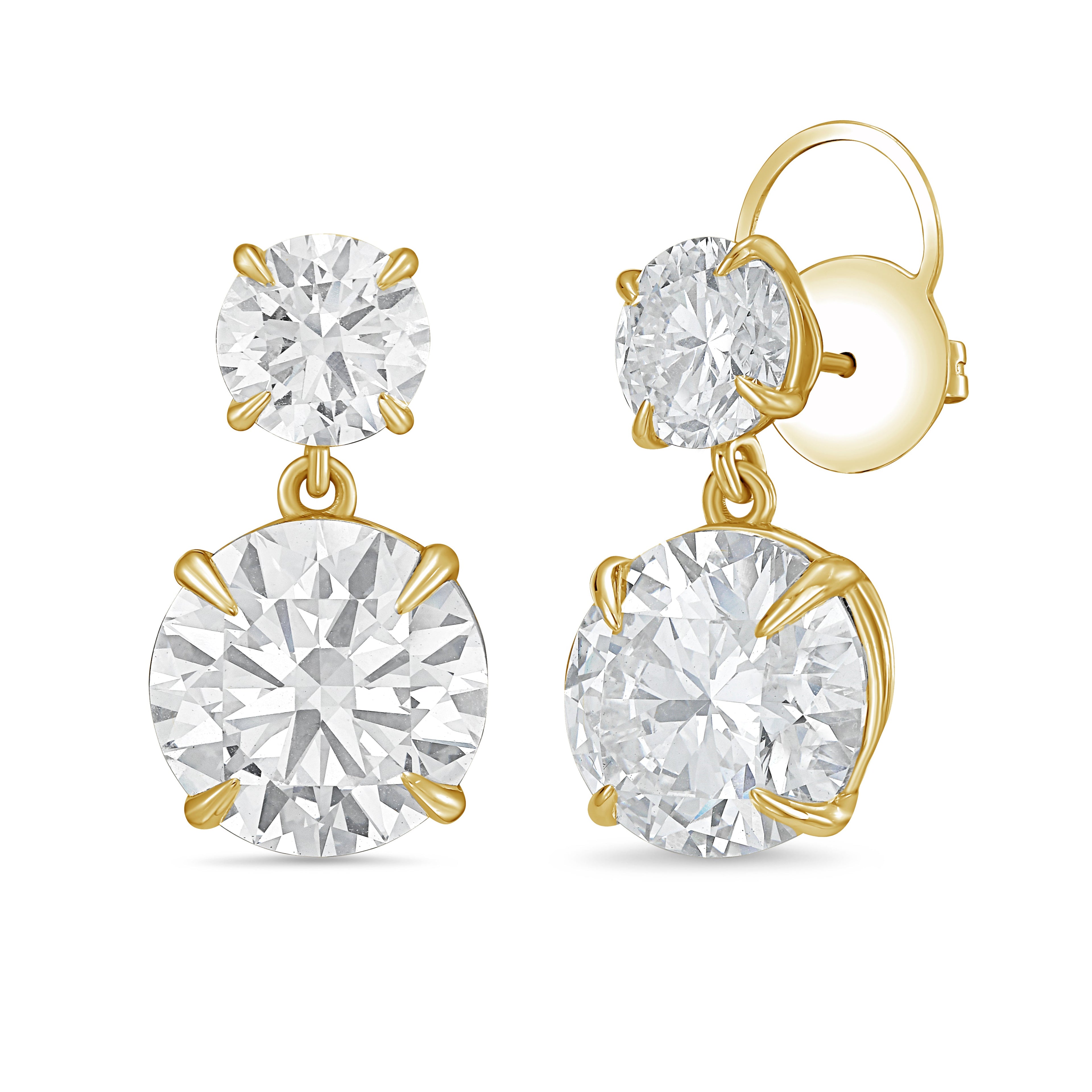 Lab Grown Two Round Diamond Earrings