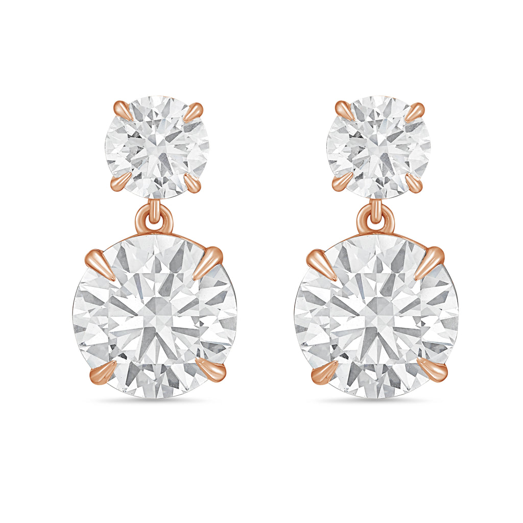 Lab Grown Two Round Diamond Earrings