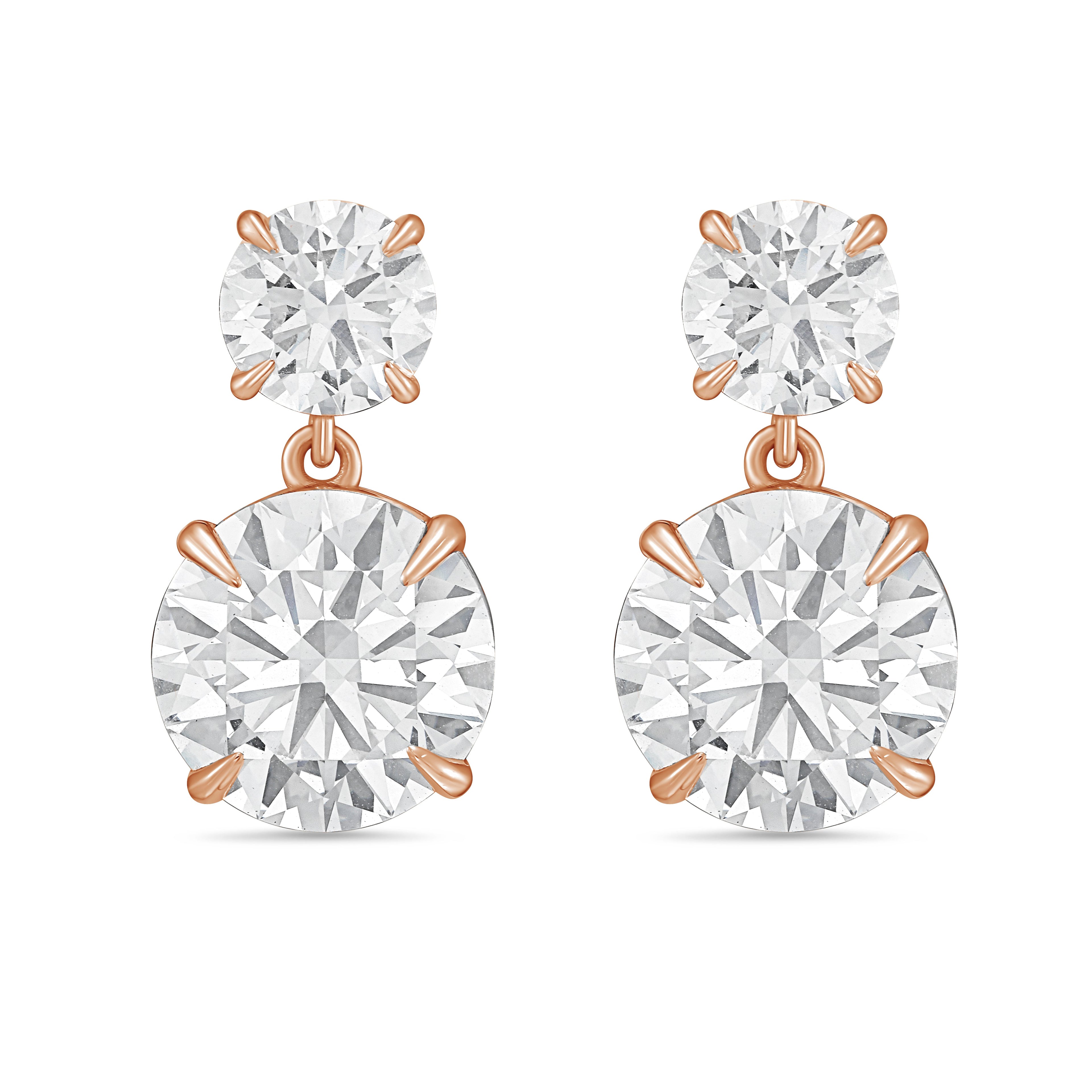 Lab Grown Two Round Diamond Earrings