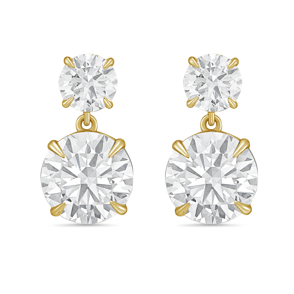 Lab Grown Two Round Diamond Earrings