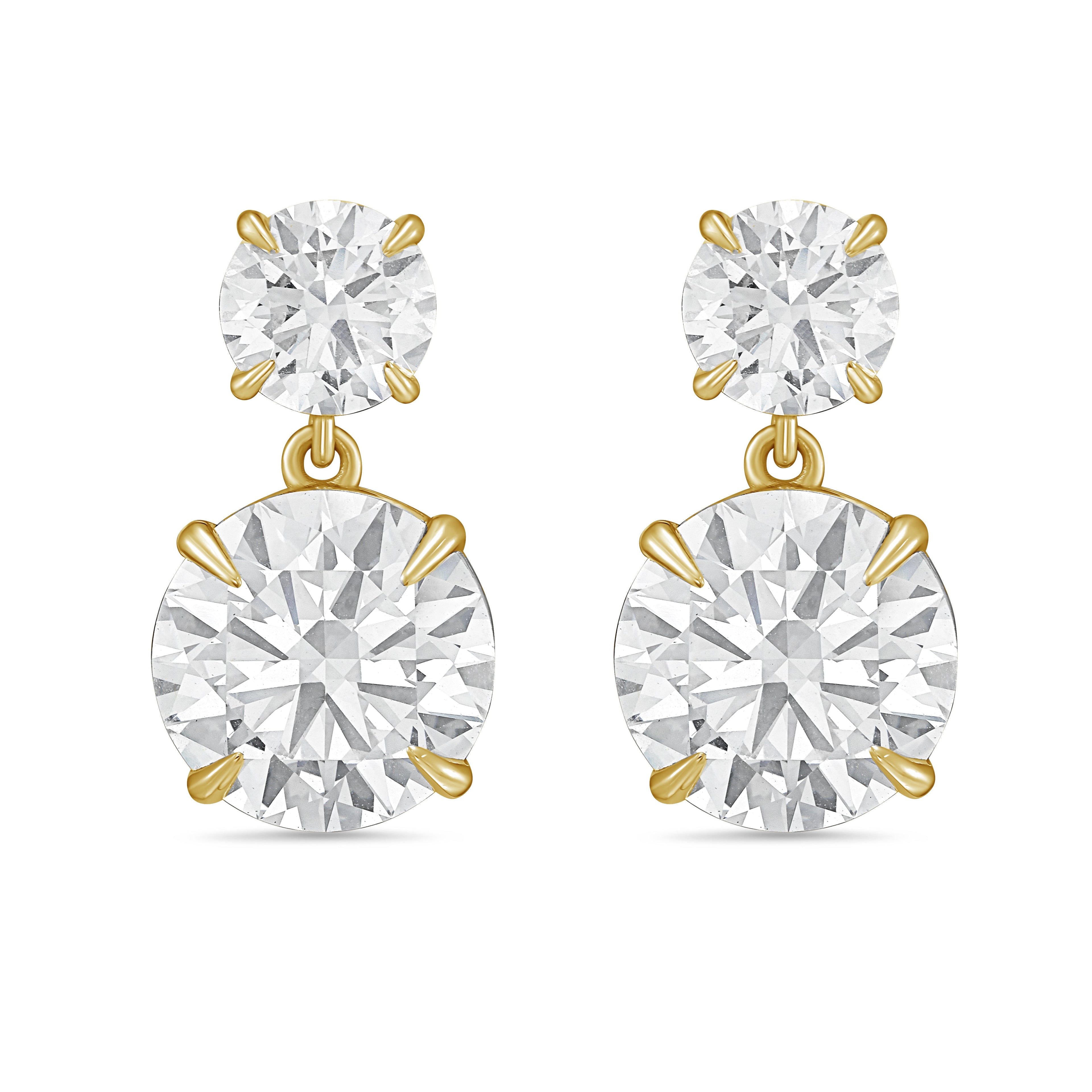 Lab Grown Two Round Diamond Earrings