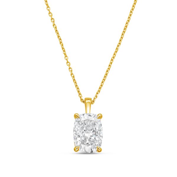 Lab Grown Cushion Diamond North South Pendant