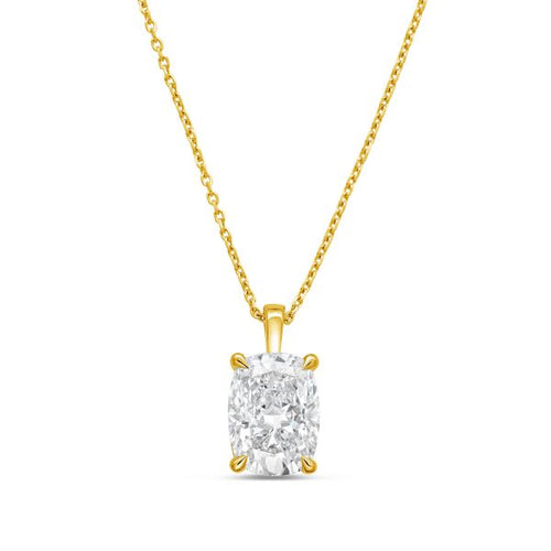Lab Grown Cushion Diamond North South Pendant