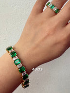 43Cts Lab Grown Emerald & Diamond Bracelet