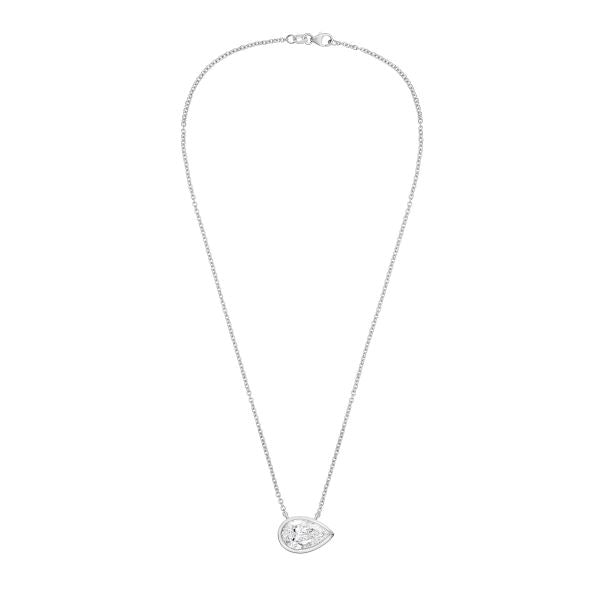 Lab Grown Pear Diamond Bezel Pendant