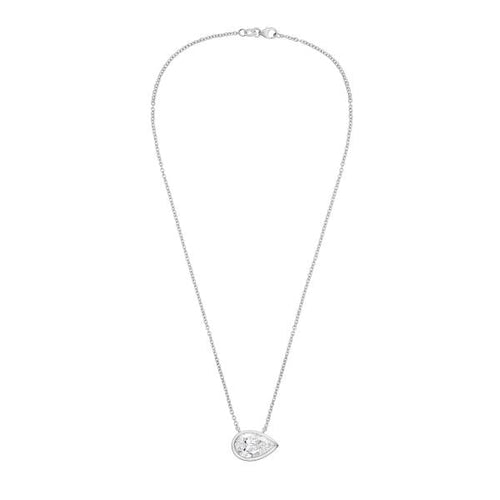 Lab Grown Pear Diamond Bezel Pendant