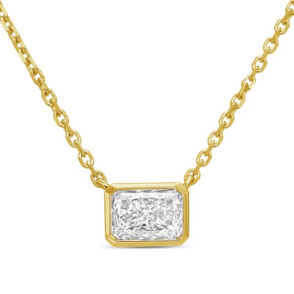 Lab-Grown Radiant Cut Diamond Bezel Pendant