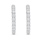 Lab Grown Round Diamond Hoop Earrings - 1.25"