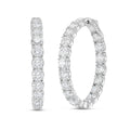 Lab Grown Round Diamond Hoop Earrings - 1.25"