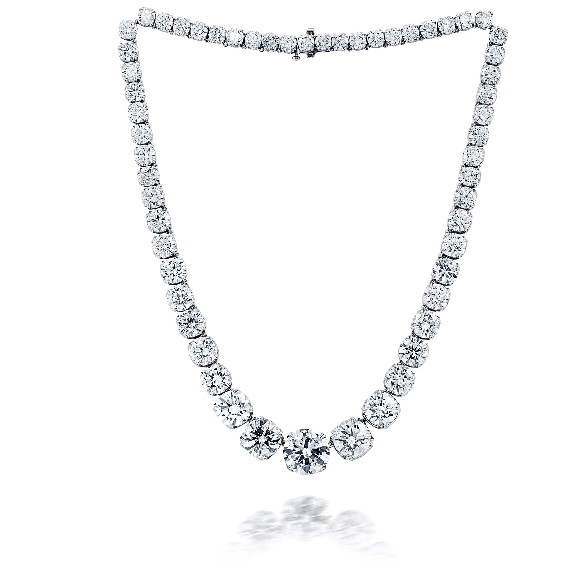 95ct Graduated Diamond Riviera Tennis Necklace