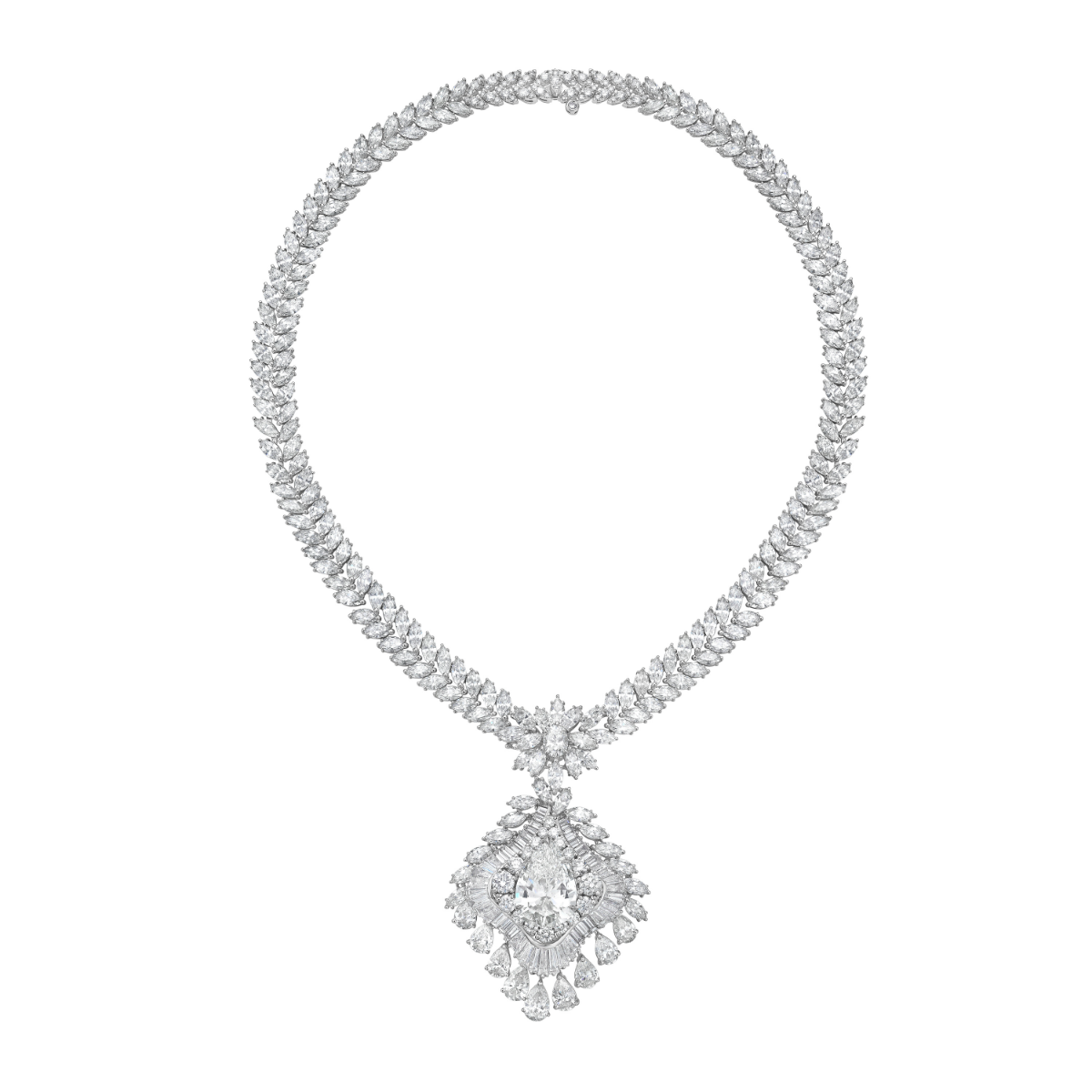 Pear Shaped Diamond Two-fer Necklace