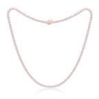 4 Prong Round Diamond Tennis Necklace