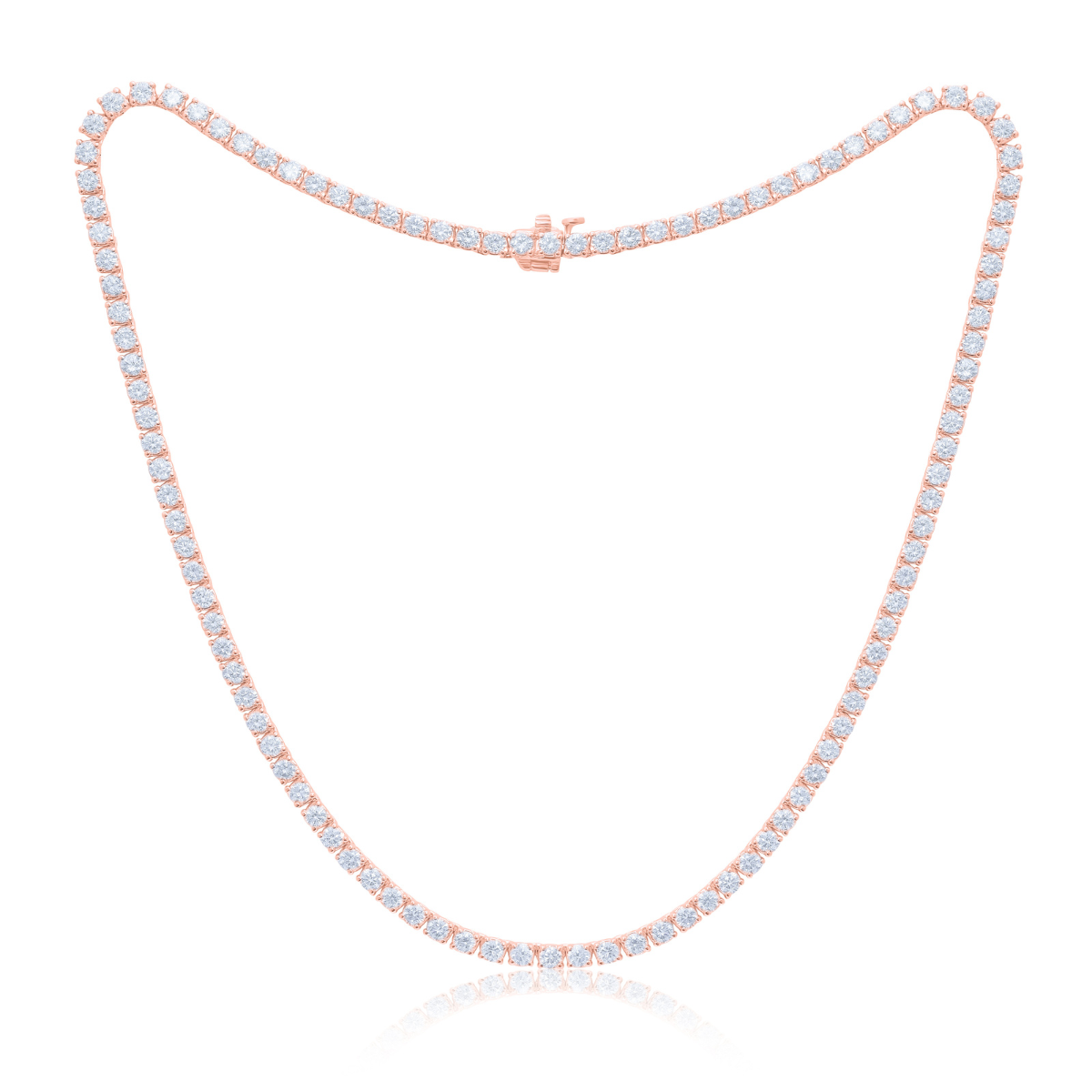 4 Prong Round Diamond Tennis Necklace