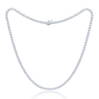 4 Prong Round Diamond Tennis Necklace