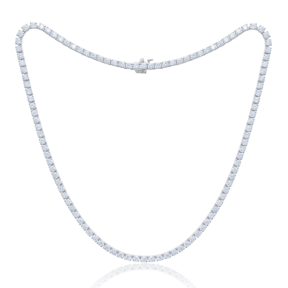 4 Prong Round Diamond Tennis Necklace