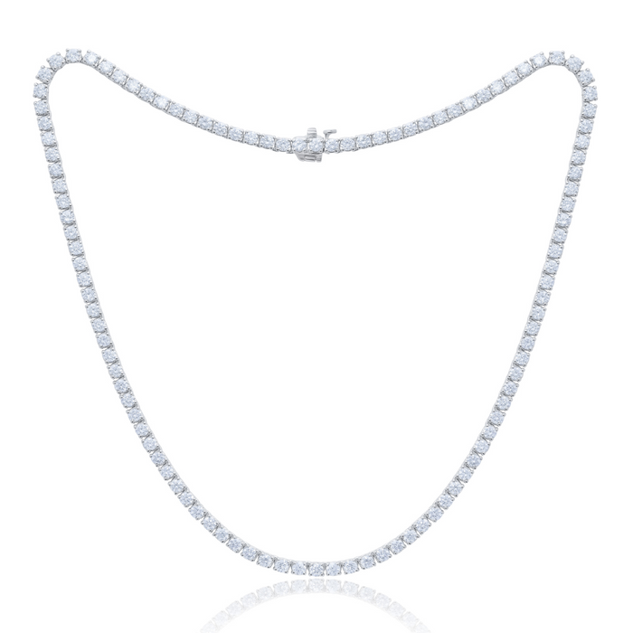 4 Prong Round Diamond Tennis Necklace