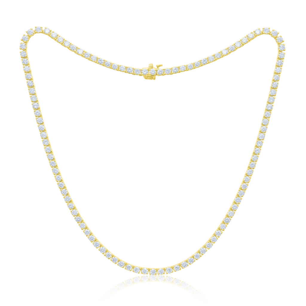 4 Prong Round Diamond Tennis Necklace
