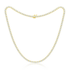 4 Prong Round Diamond Tennis Necklace