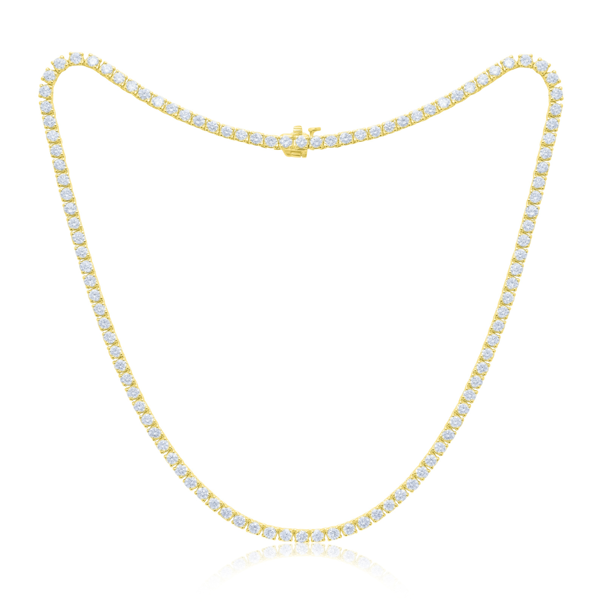 4 Prong Round Diamond Tennis Necklace