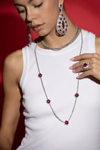 Ruby And Diamond Flower Necklace