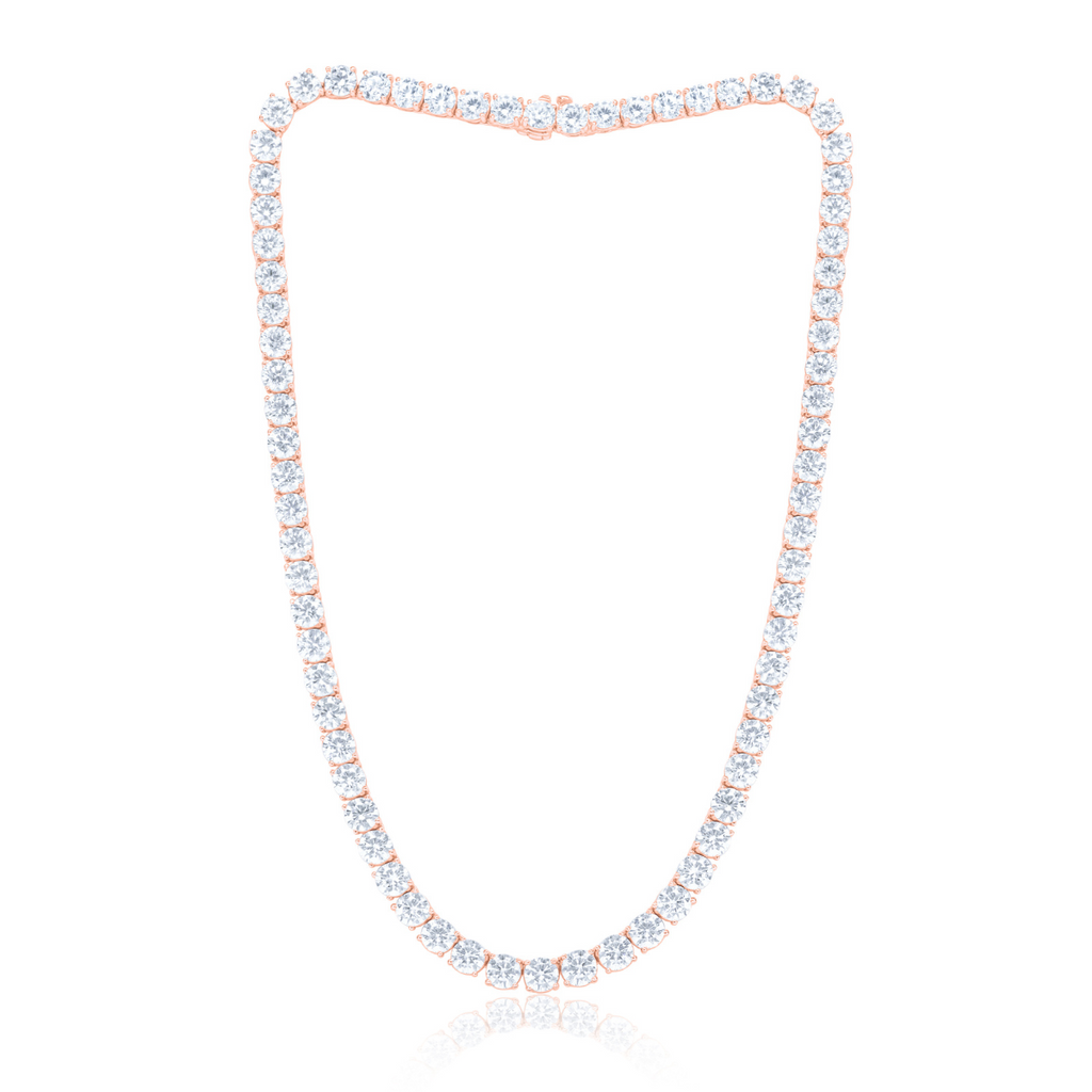 4 Prong Round Diamond Tennis Necklace