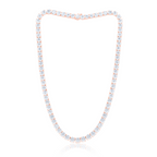 4 Prong Round Diamond Tennis Necklace