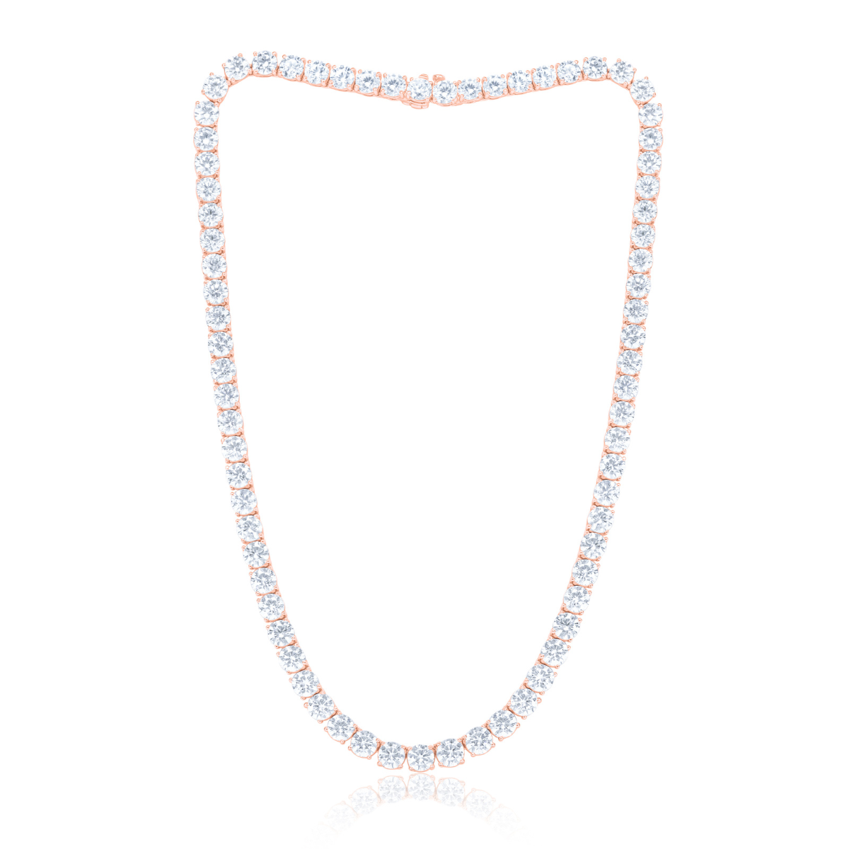 4 Prong Round Diamond Tennis Necklace