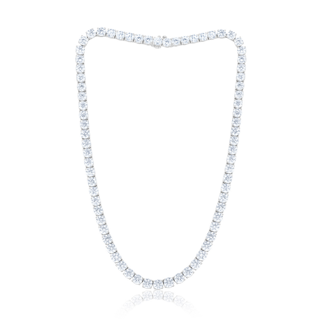 4 Prong Round Diamond Tennis Necklace