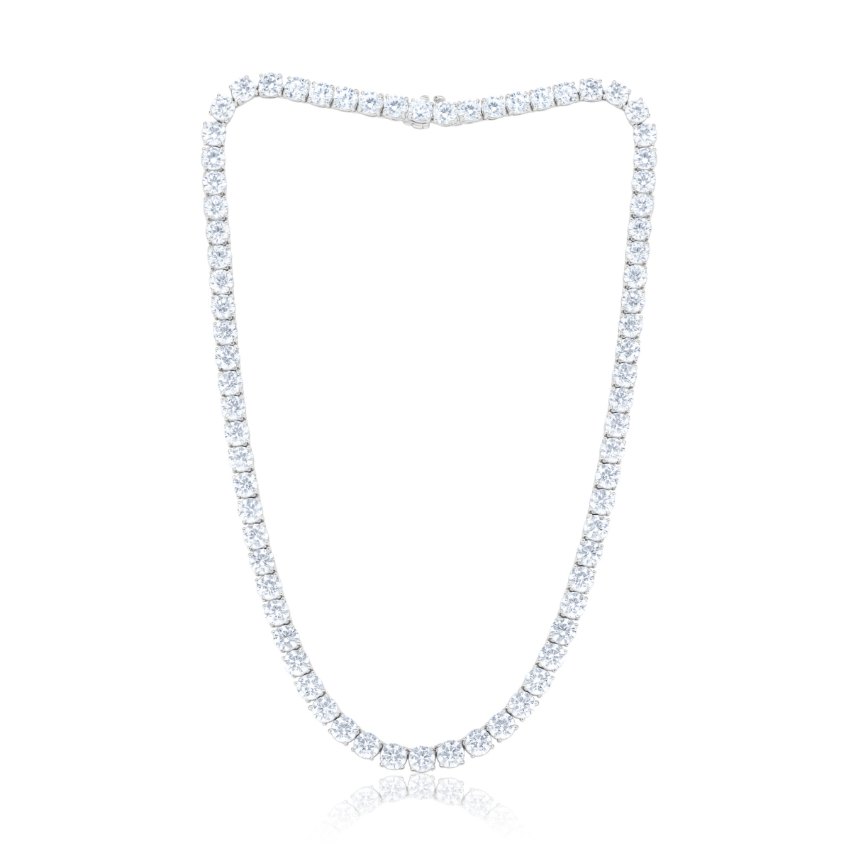 4 Prong Round Diamond Tennis Necklace