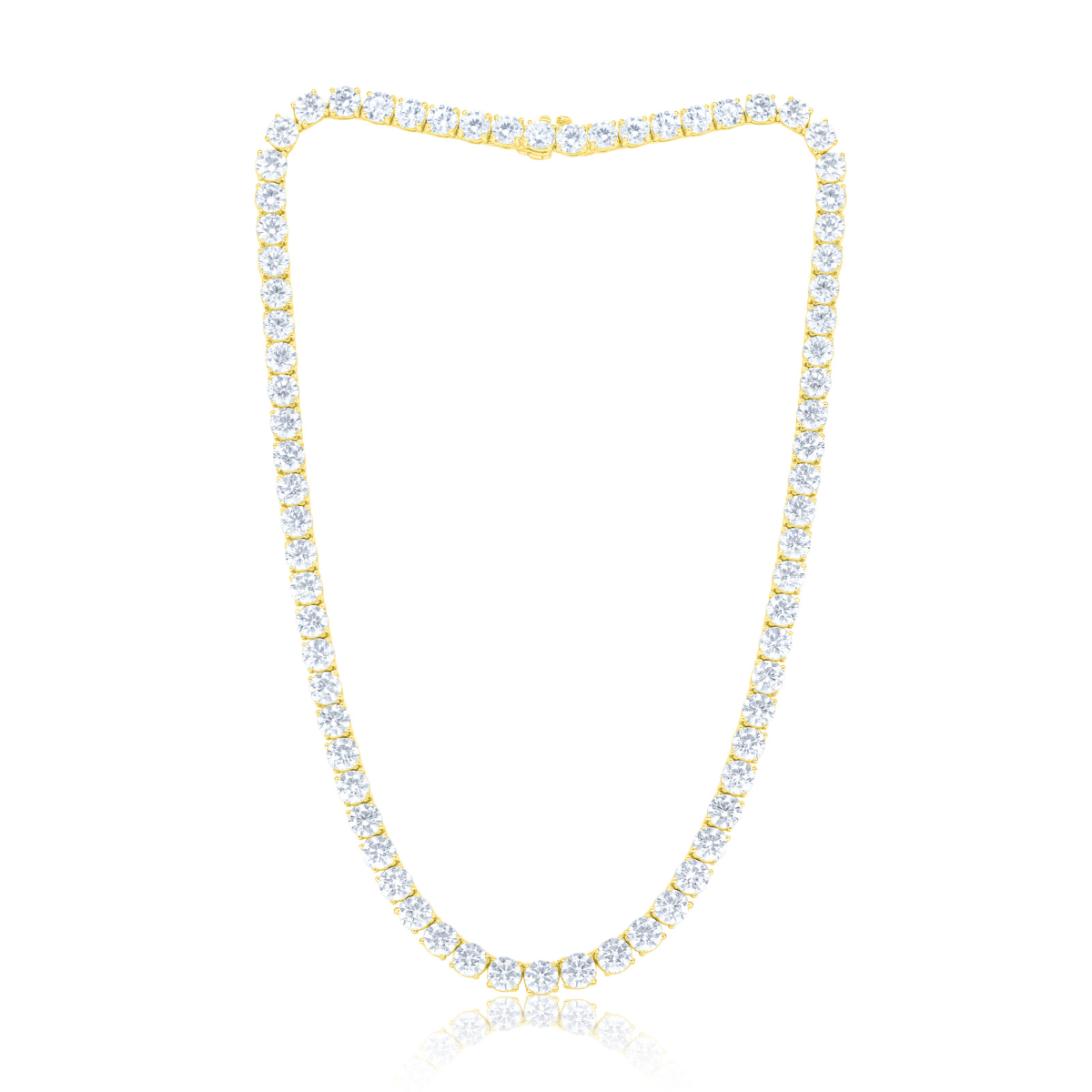 4 Prong Round Diamond Tennis Necklace