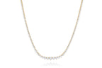 Lab-Grown Graduated 3 Prong Tennis Necklace, 14K Gold