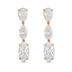 Lab Grown Multi Shaped Diamond Drop Earrings