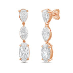 Lab Grown Multi Shaped Diamond Drop Earrings
