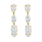 Lab Grown Multi Shaped Diamond Drop Earrings