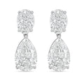 Lab Grown Oval And Pear Drop Earrings