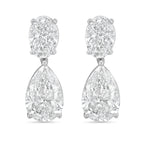 Lab Grown Oval And Pear Drop Earrings
