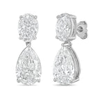 Lab Grown Oval And Pear Drop Earrings