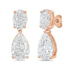 Lab Grown Oval And Pear Drop Earrings